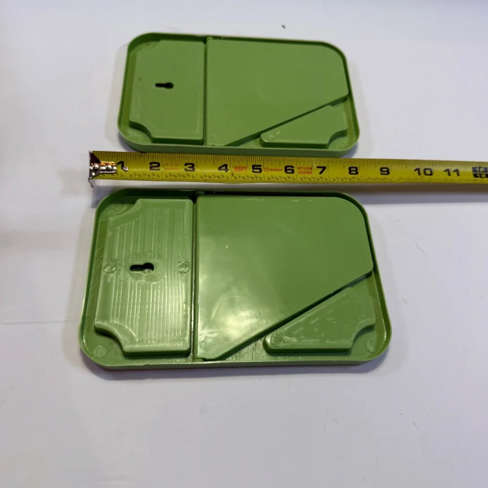 Vintage Avocado Green Folding Locker Mirrors Set of 2 Wall Mount Tabletop Retro